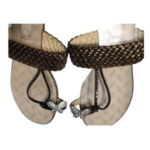 G.C. SHOES Butterfly Blinged Thong Sandals  8.5